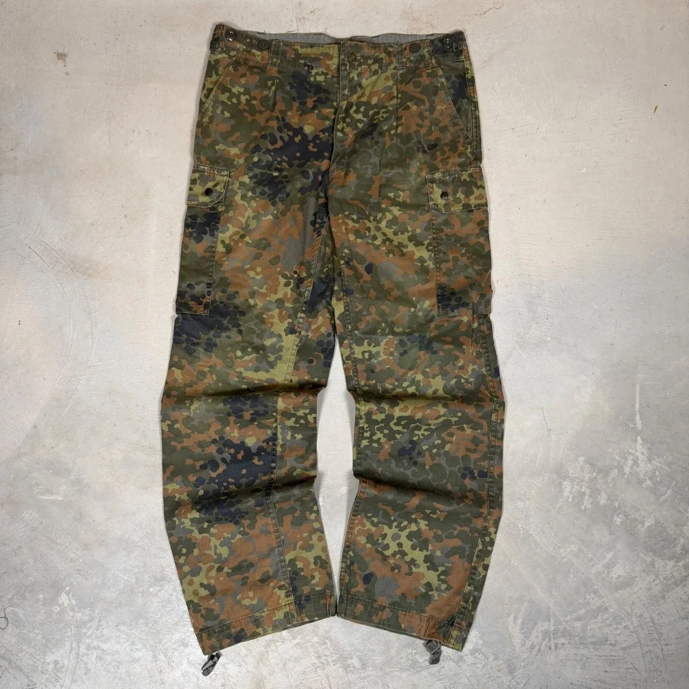 German Army Flecktarn Camo Cargo Pants Mens Gr 9 Scharrer UGB Military 35x31